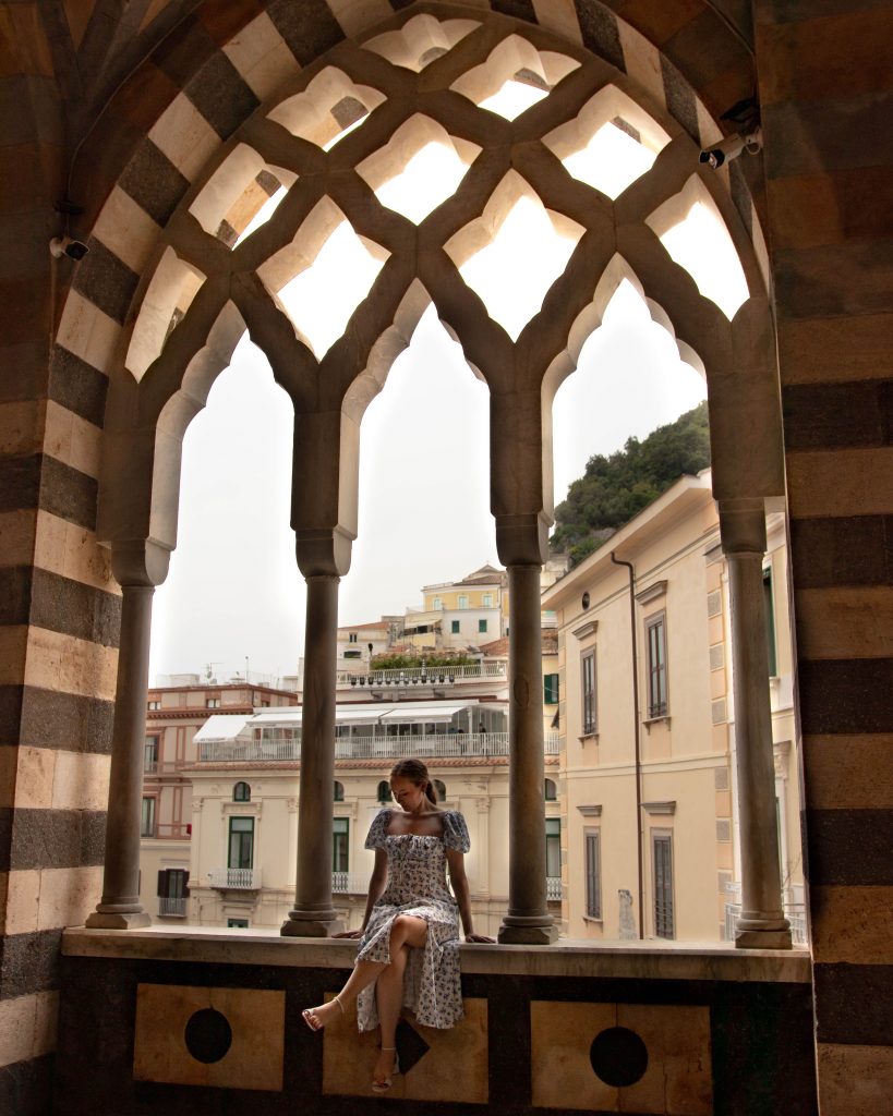 Duomo di Amalfi arches in Amalfi, Italy